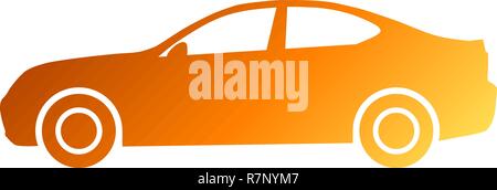 Auto Symbol - orange Gradient, 2d, isoliert - Vector Illustration Stock Vektor