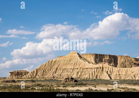 Spanien, Navarra, die Bardenas Reales, Biosphärenreservat und Naturpark Stockfoto