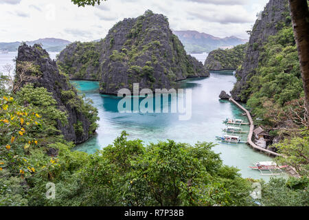 Beste Tour Ort Kayangan See in Coron, Palawan, Philippinen Stockfoto