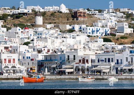 Griechenland, Kykladen, Mykonos, Chora, Little Venice Stockfoto