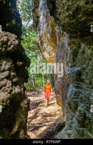 Thailand Songkhla Provinz, Tarutao National Marine Park, Ko Tarutao Insel, wandern zu Fuß buh Cliff (Bu) Stockfoto