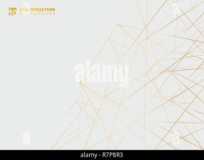 Abstrakte Struktur überlappen gold Linien auf weißem Hintergrund. Vector Illustration Stock Vektor