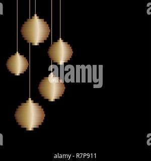 Vektor 5 Pixel kunst Christmas tree Ball Spielzeug. Weihnachten minimalistischen Hintergrund, Grußkarte für neues Jahr Stock Vektor