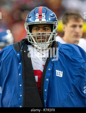 New York Giants defensive end Henry Mondeaux (96) takes the field for an  NFL football game against the Philadelphia Eagles on Sunday, Dec. 11, 2022,  in East Rutherford, N.J. (AP Photo/Adam Hunger