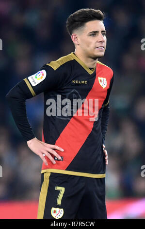 SEVILLA, 09-12-2018. Primera Division Liga. LaLiga. Estadio Benito Villamarin. Alexandre Moreno (Rayo Vallecano) während des Spiels Real Betis - Rayo Vallecano. Stockfoto