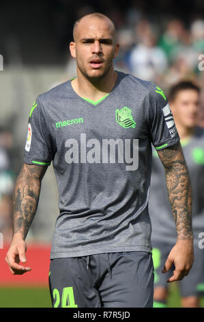 SEVILLA, 02-12-2018. Primera Division Liga. LaLiga. Estadio Benito Villamarin. Sandro Ramirez (Real Sociedad) während des Spiels Real Betis - Real Sociedad. Stockfoto