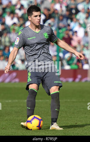 SEVILLA, 02-12-2018. Primera Division Liga. LaLiga. Estadio Benito Villamarin. Igor Zubeldia (Real Sociedad) während des Spiels Real Betis - Real Sociedad. Stockfoto