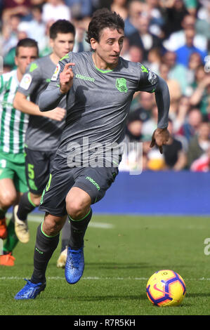 SEVILLA, 02-12-2018. Primera Division Liga. LaLiga. Estadio Benito Villamarin. Mikel Oyarzabal (Real Sociedad) während des Spiels Real Betis - Real Sociedad. Stockfoto