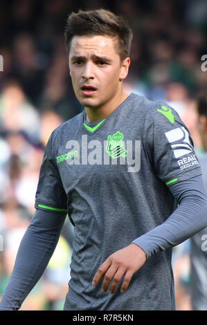 SEVILLA, 02-12-2018. Primera Division Liga. LaLiga. Estadio Benito Villamarin. Andoni Gorosabel (Real Sociedad) während des Spiels Real Betis - Real Sociedad. Stockfoto