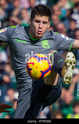 SEVILLA, 02-12-2018. Primera Division Liga. LaLiga. Estadio Benito Villamarin. Igor Zubeldia (Real Sociedad) während des Spiels Real Betis - Real Sociedad. Stockfoto