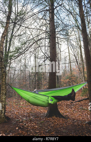 Fallen die Szenen während einer Wanderung in Hunter Mountain im US-Staat New York. Stockfoto