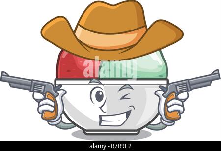 Cowboy sorbet Eis im Becher Cartoon Stock Vektor