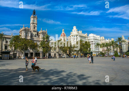 Rathausplatz. Valencia. Comunidad Valenciana. Spanien Stockfoto