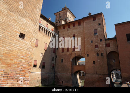 Schloss Estense in Ferrara Italien an einem sonnigen Tag Stockfoto