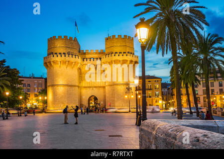 Serranos Türmen. Valencia. Comunidad Valenciana. Spanien Stockfoto