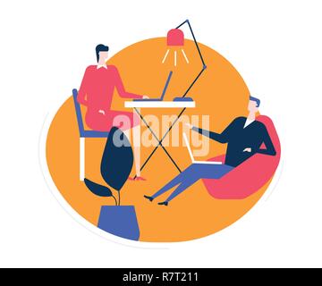Coworking Space - flaches Design Style farbige Abbildung Stock Vektor