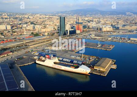 Frankreich, Bouches-du-Rhone, Marseille, Grand Port Maritime (Luftbild) Stockfoto