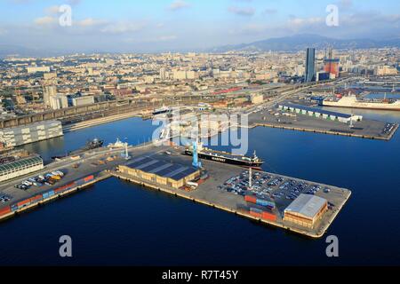 Frankreich, Bouches-du-Rhone, Marseille, Grand Port Maritime (Luftbild) Stockfoto