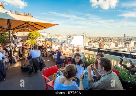 Frankreich, Paris, die Terrass Hotel, die panoramische Terrasse auf der obersten Etage Stockfoto