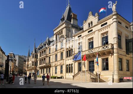 Luxemburg, Luxemburg Stadt, Hotel der Abgeordnetenkammer und Großherzoglicher Palast Stockfoto