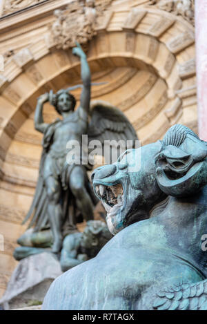 Fontaine Saint-Michel, Paris, Frankreich Stockfoto