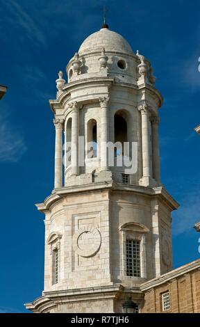 Dom - West Tower - 18. Jahrhundert, Cadiz, Andalusien, Spanien, Europa. Stockfoto