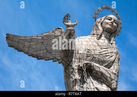 Statue der Jungfrau Maria de Quito, El Panecillo Hügel, Quito, Provinz Pichincha, Ecuador Stockfoto