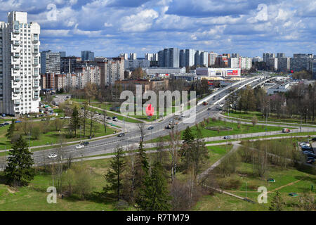 Moskau, Russland - am 29. April. 2018. Allgemeine Ansicht eines Zelenograd und Kryukovskaya Überführung Stockfoto