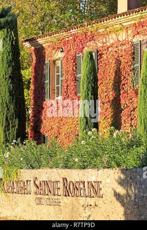 Frankreich, Var, Dracenie, Les Arcs sur Argens, Domaine Sainte Roseline Schloss, AOC Côte de Provence Stockfoto