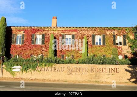 Frankreich, Var, Dracenie, Les Arcs sur Argens, Domaine Sainte Roseline Schloss, AOC Côte de Provence Stockfoto