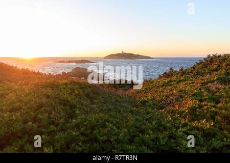 Frankreich, Var, Six Fours Strände, Archipel des Embiez, La Tour Fondue Insel, Grand Rouveau Insel im Hintergrund Stockfoto