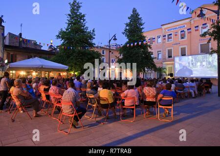 Frankreich, Var, Dracenie, Vidauban, Open-Air-Kino Stockfoto