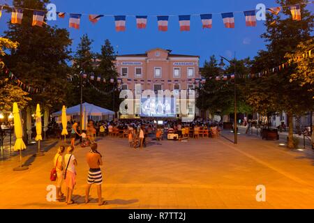 Frankreich, Var, Dracenie, Vidauban, Open-Air-Kino Stockfoto