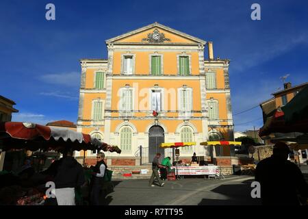 Frankreich, Var, Dracenie, Lorgues, Boulevard de la Republique, der Markt Stockfoto