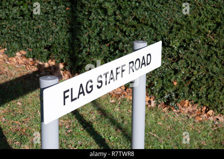 BRNC Britannia Royal Naval College Flagge Personal Straße Stockfoto