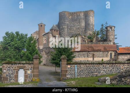 Frankreich, Haute Loire, Saint-Germain-en-Velay, Chateau de Bouzols, bouzols Schloss, Tal der Loire Stockfoto