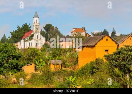 Madagaskar, Central Highlands, Antsirabe region, Reis Felder nach Antanifotsy entlang der RN7 Stockfoto