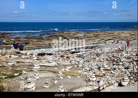 Frankreich, Aquitanien (64), Pays-Basque, la Corniche Basque, Urrugne, la côte Atlantique vers Socoa/Frankreich, Pyrenees Atlantiques, Baskenland, die Baskische Küste Corniche, Urrugne, die Atlantikküste in Richtung Socoa Stockfoto