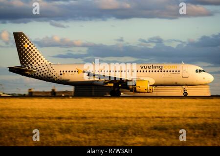 Frankreich, Val d'Oise, Paris Charles de Gaulle Airport, Airbus A320 Transite Stockfoto