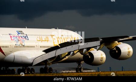 Frankreich, Val d'Oise, Paris Charles de Gaulle Airport, Airbus A380 Stockfoto