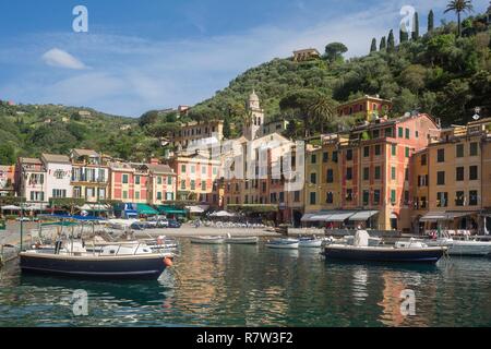 Italien, Ligurien, Naturpark Portofino, Dorf von Portofino Stockfoto