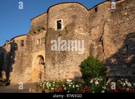 Frankreich, Tarn, Cordes sur Ciel, Porte de la Jane Tor aus dem 13. Jahrhundert Stockfoto