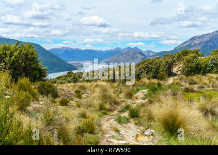 Wandern in den Bergen, die bealey Spur verfolgen, arthurs Pass, Neuseeland Stockfoto