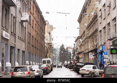 Charkow, Ukraine - 30. Dezember 2017 Stadt und Straße Blick von Charkow in der Ukraine. Stockfoto