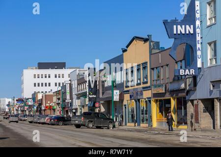 Kanada, Provinz Quebec, Abitibi Témiscamingue Region Abitibi, Val d'Or, 3. Avenue, Einkaufsstraße der Stadt. Stockfoto