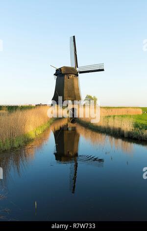 Niederlande, Südholland Provinz, Region, Oterleek Leeghwater, Windmühle auf Schermer Polder Stockfoto