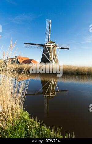 Niederlande, Südholland Provinz, Region, Oterleek Leeghwater, Windmühle auf Schermer Polder Stockfoto