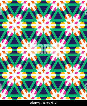 Geometrische Schneeflocken nahtlose Muster. Winter Weihnachten dekorativen Hintergrund. Schnee flocken Abbildung Stockfoto