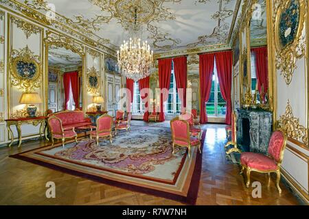 Frankreich, Paris, Hotel Matignon, Residenz des Premierministers, das Rote Zimmer Stockfoto