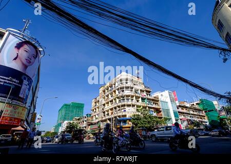 Kambodscha, Phnom Penh, 60er und 70er Jahre Architektur Stockfoto